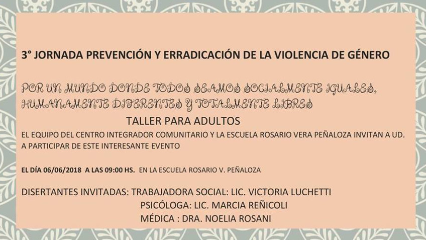 3° Jornada Prevención y Erradicación de la violencia de género